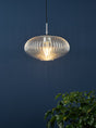 Dar Edmond Single Pendant Polished Chrome Ribbed Glass –  from Amos Lighting + Home