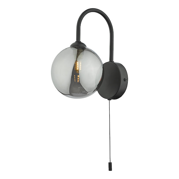 Dar Eissa Wall Light Matt Black Smoked Glass –  from Amos Lighting + Home