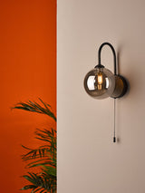 Dar Eissa Wall Light Matt Black Smoked Glass –  from Amos Lighting + Home