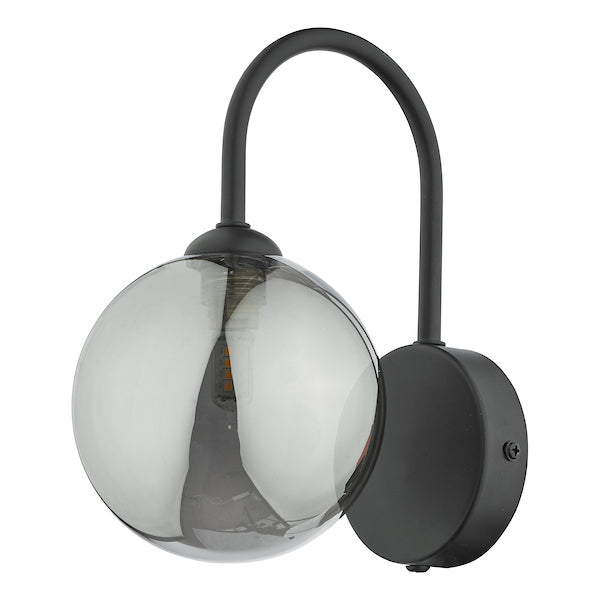 Dar Eissa Wall Light Matt Black Smoked Glass –  from Amos Lighting + Home