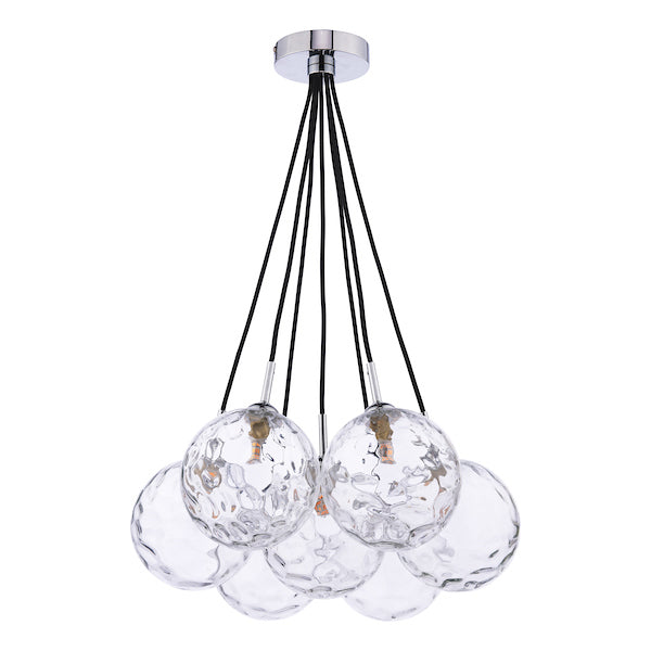 Dar Elpis 7 Light Cluster Pendant Clear Glass –  from Amos Lighting + Home