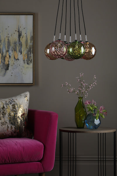 Dar Elpis 7 Light Cluster Pendant Mixed Glass –  from Amos Lighting + Home