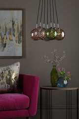 Dar Elpis 7 Light Cluster Pendant Mixed Glass –  from Amos Lighting + Home