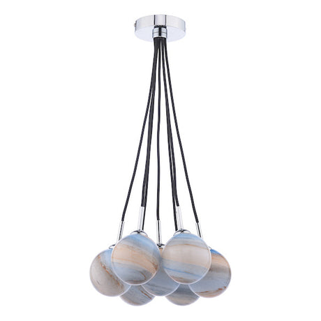 Dar Elpis 7 Light Cluster Pendant Planet Glass –  from Amos Lighting + Home