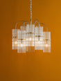 Dar Eniola 9 Light Pendant Natural Brass and Glass from Amos Lighting + Home