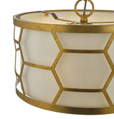 Dar Epstein 3 Light Pendant Gold With Ivory Shade –  from Amos Lighting + Home