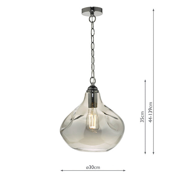 Dar Esarosa Pendant Black Chrome and Smoked Glass –  from Amos Lighting + Home