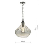 Dar Esarosa Pendant Black Chrome and Smoked Glass –  from Amos Lighting + Home