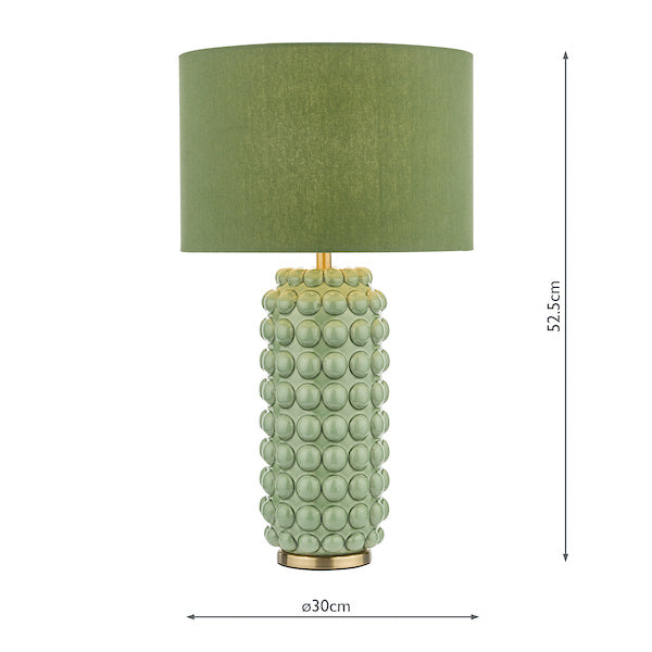 Dar Etzel Table Lamp Green with Linen Shade –  from Amos Lighting + Home