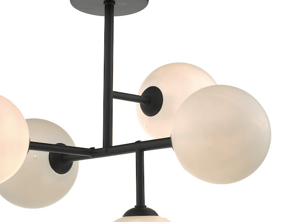 Dar Euan 5 Light Semi Flush Ceiling Light Black –  from Amos Lighting + Home