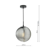 Dar Evander Single Pendant Matt Black and Smoked Glass –  from Amos Lighting + Home