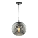 Dar Evander Single Pendant Matt Black and Smoked Glass –  from Amos Lighting + Home