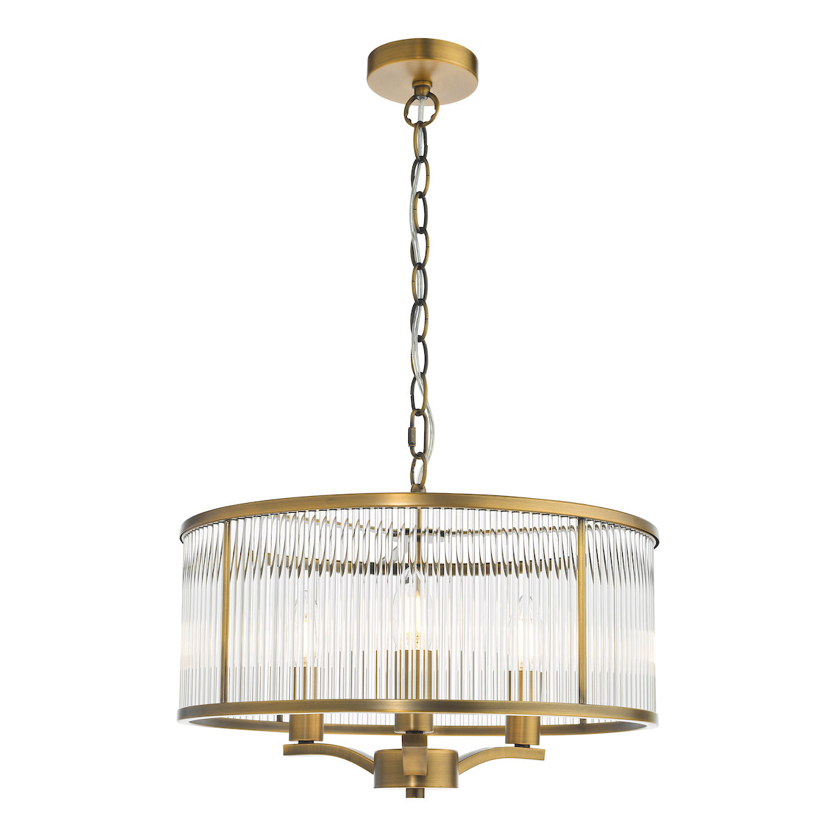 Dar Evelyn 3 Light Pendant Antique Bronze and Glass –  from Amos Lighting + Home