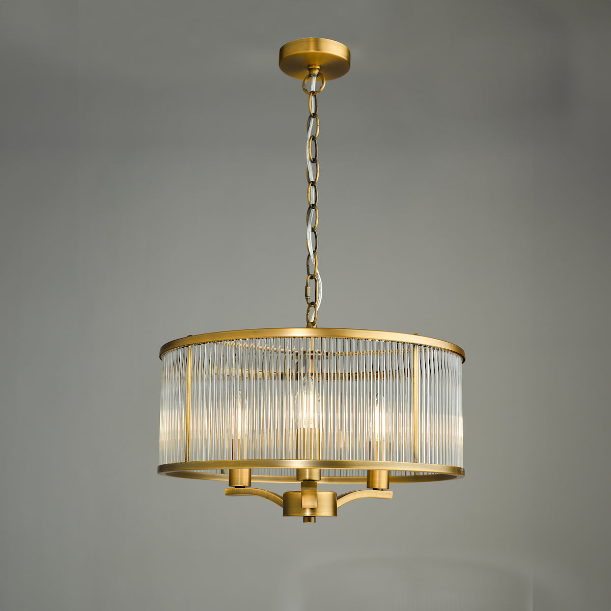 Dar Evelyn 3 Light Pendant Antique Bronze and Glass –  from Amos Lighting + Home