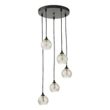 Dar Federico 5 Light Cluster Pendant Black Clear/Wire Glass –  from Amos Lighting + Home