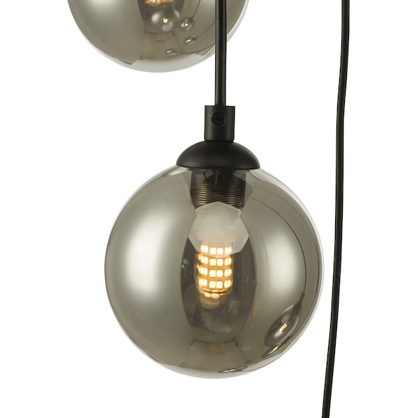 Dar Federico 5 Light Cluster Pendant Black Smoked Glass –  from Amos Lighting + Home