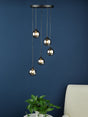 Dar Federico 5 Light Cluster Pendant Black Smoked Glass –  from Amos Lighting + Home