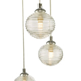 Dar Federico 5 Light Cluster Pendant Polished Chrome Clear Ribbed Glass –  from Amos Lighting + Home