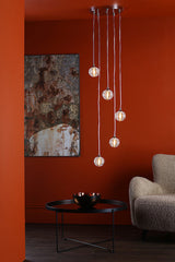 Dar Federico 5 Light Cluster Pendant Polished Chrome Clear Ribbed Glass –  from Amos Lighting + Home