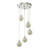 Dar Federico 5 Light Cluster Pendant Polished Chrome Opal Glass –  from Amos Lighting + Home