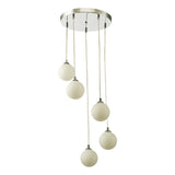 Dar Federico 5 Light Cluster Pendant Polished Chrome Opal Glass –  from Amos Lighting + Home