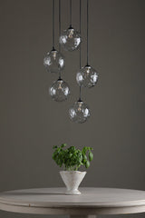 Dar Federico 5lt Cluster Black with Clear Dimpled Glass –  from Amos Lighting + Home