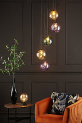 Dar Federico 5lt Cluster Black with Mixed Glass –  from Amos Lighting + Home