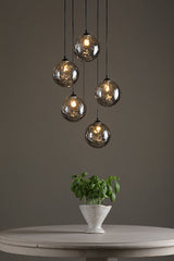 Dar Federico 5lt Cluster Black with Smoked Glass –  from Amos Lighting + Home