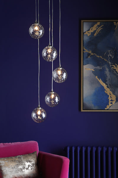 Dar Federico 5lt Cluster Chrome with Clear Glass –  from Amos Lighting + Home