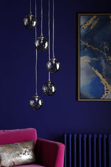 Dar Federico 5lt Cluster Chrome with Smoked Glass –  from Amos Lighting + Home