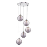 Dar Federico 5lt Cluster Chrome with Smoked Glass –  from Amos Lighting + Home