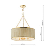 Dar Fenella 5 Light Pendant Gold Leaf –  from Amos Lighting + Home