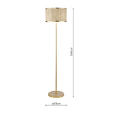 Dar Fenella Floor Lamp Gold Leaf and Seagrass –  from Amos Lighting + Home