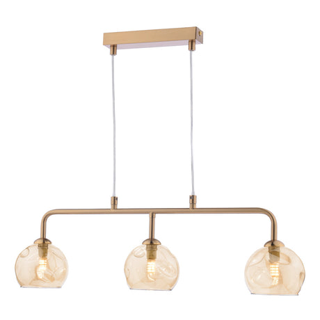 Dar Feya 3 Light Bar Pendant Antique Bronze & Champagne Dimpled Glass –  from Amos Lighting + Home