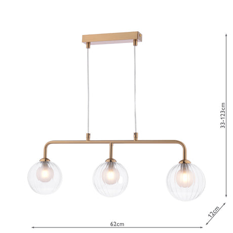 Dar Feya 3 Light Bar Pendant Antique Bronze & Clear/Opal Glass –  from Amos Lighting + Home