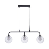 Dar Feya 3 Light Bar Pendant Matt Black & Clear/Opal Glass –  from Amos Lighting + Home