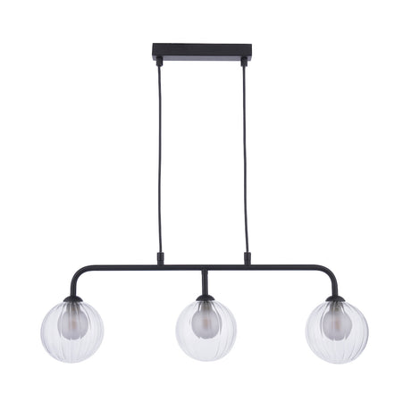 Dar Feya 3 Light Bar Pendant Matt Black & Clear/Opal Glass –  from Amos Lighting + Home