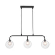 Dar Feya 3 Light Bar Pendant Matt Black & Clear/Opal Glass –  from Amos Lighting + Home