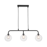 Dar Feya 3 Light Bar Pendant Matt Black & Clear/Opal Glass –  from Amos Lighting + Home