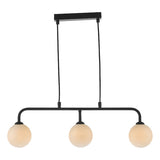 Dar Feya 3 Light Bar Pendant Matt Black Opal Glass –  from Amos Lighting + Home