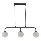 Dar Feya 3 Light Bar Pendant Matt Black Opal Glass –  from Amos Lighting + Home