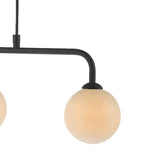 Dar Feya 3 Light Bar Pendant Matt Black Opal Glass –  from Amos Lighting + Home