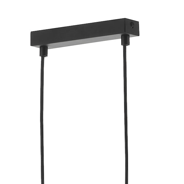 Dar Feya 3 Light Bar Pendant Matt Black Opal Glass –  from Amos Lighting + Home