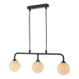 Dar Feya 3 Light Bar Pendant Matt Black Opal Glass –  from Amos Lighting + Home