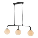 Dar Feya 3 Light Bar Pendant Matt Black Opal Glass –  from Amos Lighting + Home