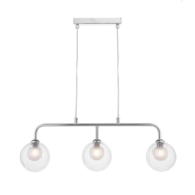 Dar Feya 3 Light Bar Pendant Polished Chrome & Clear/Opal Glass –  from Amos Lighting + Home