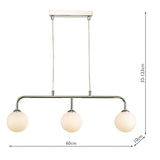 Dar Feya 3 Light Bar Pendant Polished Chrome Opal Glass –  from Amos Lighting + Home