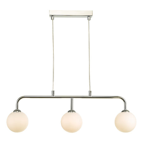 Dar Feya 3 Light Bar Pendant Polished Chrome Opal Glass –  from Amos Lighting + Home