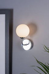 Dar Feya Wall Light Polished Chrome Opal Glass –  from Amos Lighting + Home