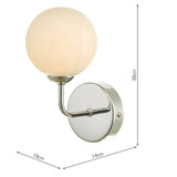 Dar Feya Wall Light Polished Chrome Opal Glass –  from Amos Lighting + Home